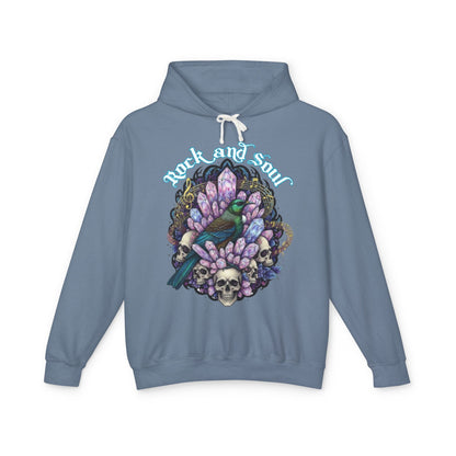 Tui & Crystals, Rock and Soul Unisex Hooded Sweatshirt, Hoodie Cool Casual Wear, Streetwear,