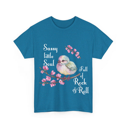 Sassy Little Soul Full Of Rock and Roll  Bird Graphic Tee, Unisex Cotton T-Shirt, Rock & Roll Shirt, Casual Wear