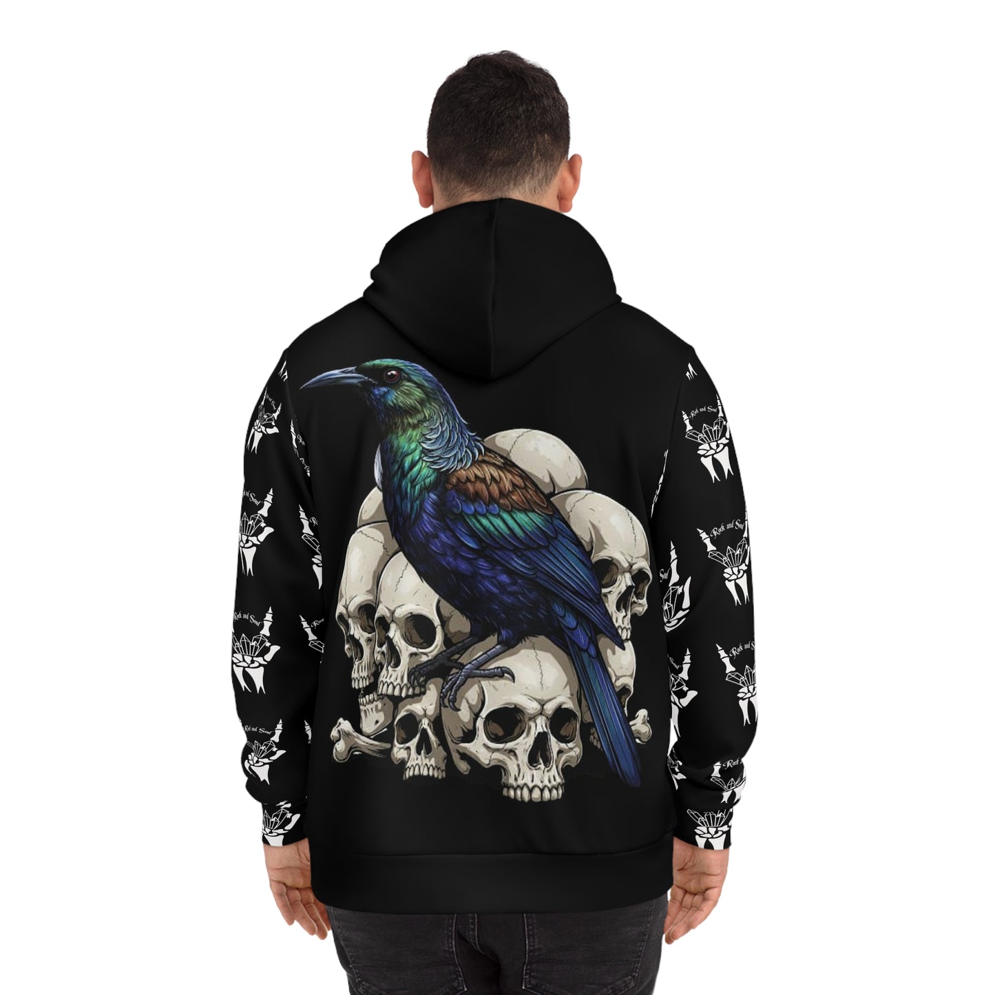 Unisex Tui and Skull Hoodie, Unique Graphic Sweatshirt, Alternative Fashion, Edgy Outfit, Streetwear, Casual Wear