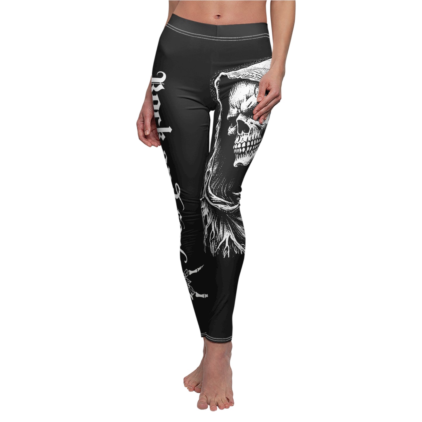Gothic Grim Reaper Print Leggings