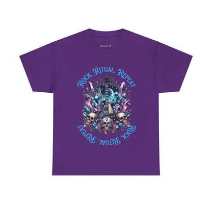 Rock Ritual Repeat Tee -  Graphic Shirt, Alternative Fashion, Guitar, Crystals, T-Shirt