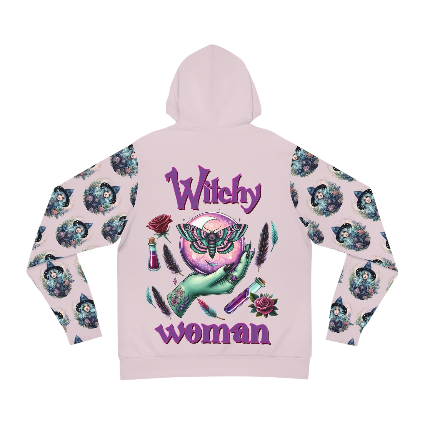 Witchy Fashion Hoodie, Cozy Spirit Wear, Halloween Gift, AOP Hooded Sweatshirt, Trendy Witch Aesthetic