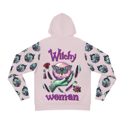 Witchy Fashion Hoodie, Cozy Spirit Wear, Halloween Gift, AOP Hooded Sweatshirt, Trendy Witch Aesthetic