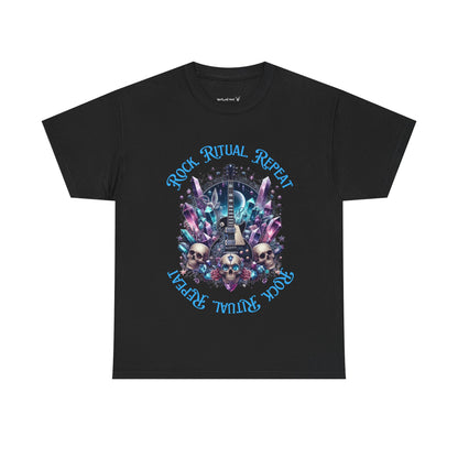 Rock Ritual Repeat Tee -  Graphic Shirt, Alternative Fashion, Guitar, Crystals, T-Shirt