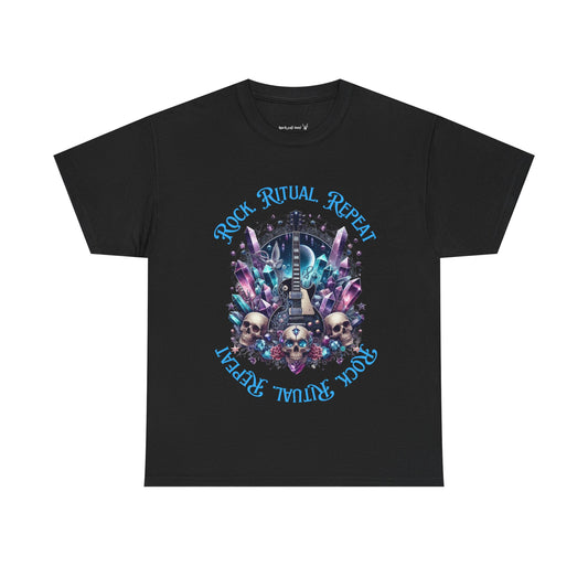 Rock Ritual Repeat Tee -  Graphic Shirt, Alternative Fashion, Guitar, Crystals, T-Shirt