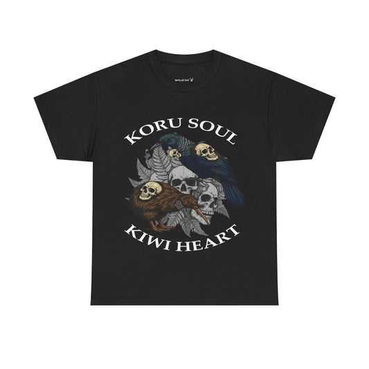 Koru Soul Kiwi Heart Unisex Heavy Cotton Tee, Gothic T-Shirt, Graphic Tee, Casual Wear,