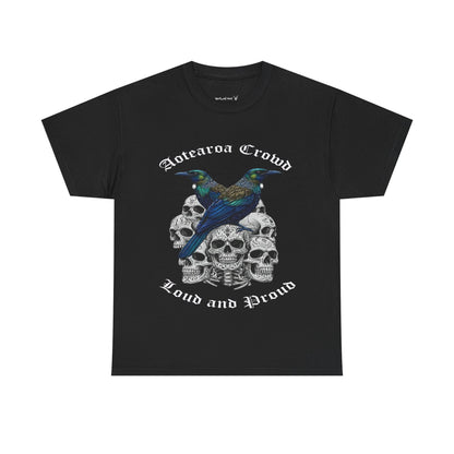 Kiwiana T-Shirt, Aotearoa Crowd Loud and Pround, Unisex Cotton Top, Alternative Fashion, Graphic T-Shirt, Tui, New Zealand