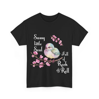 Sassy Little Soul Full Of Rock and Roll  Bird Graphic Tee, Unisex Cotton T-Shirt, Rock & Roll Shirt, Casual Wear