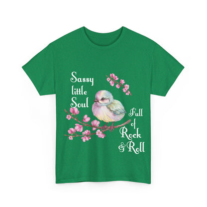 Sassy Little Soul Full Of Rock and Roll  Bird Graphic Tee, Unisex Cotton T-Shirt, Rock & Roll Shirt, Casual Wear