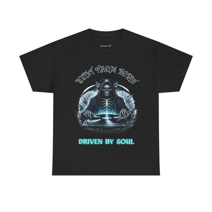 Built by Noise Driven by Soul, Grim Reaper Graphic Tee - Unisex Casual Wear