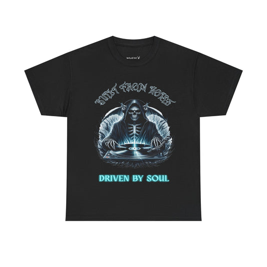 Built by Noise Driven by Soul, Grim Reaper Graphic Tee - Unisex Casual Wear